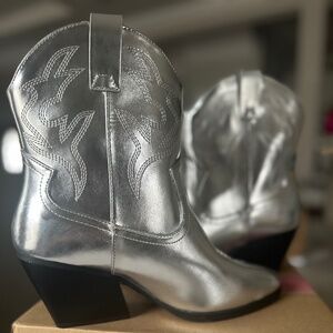 Silver Cowboy Boots